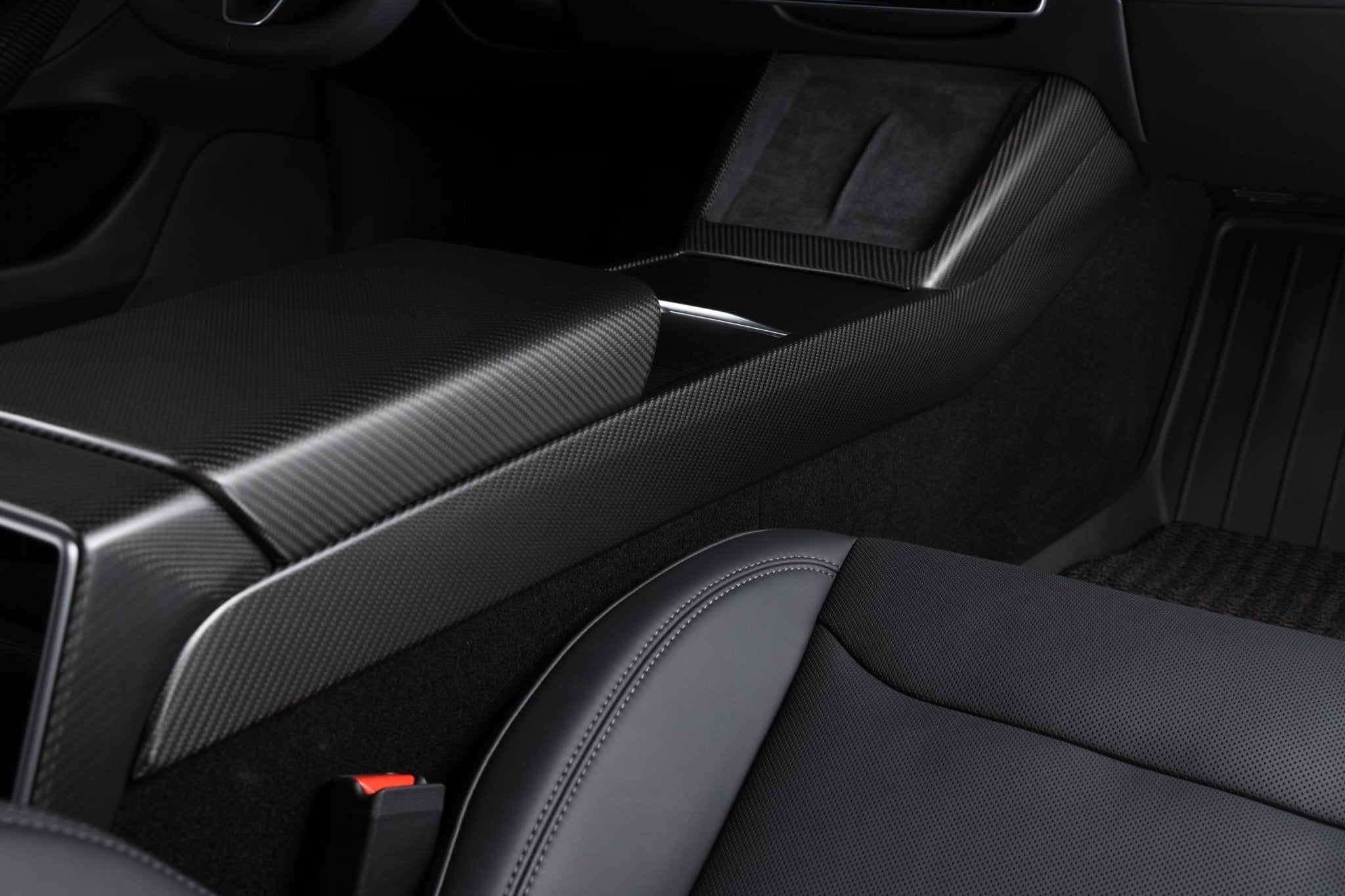 Dry Carbon Fiber Armrest Cover for Tesla Model 3 Highland (Matte) - Fusion Motorsports USA