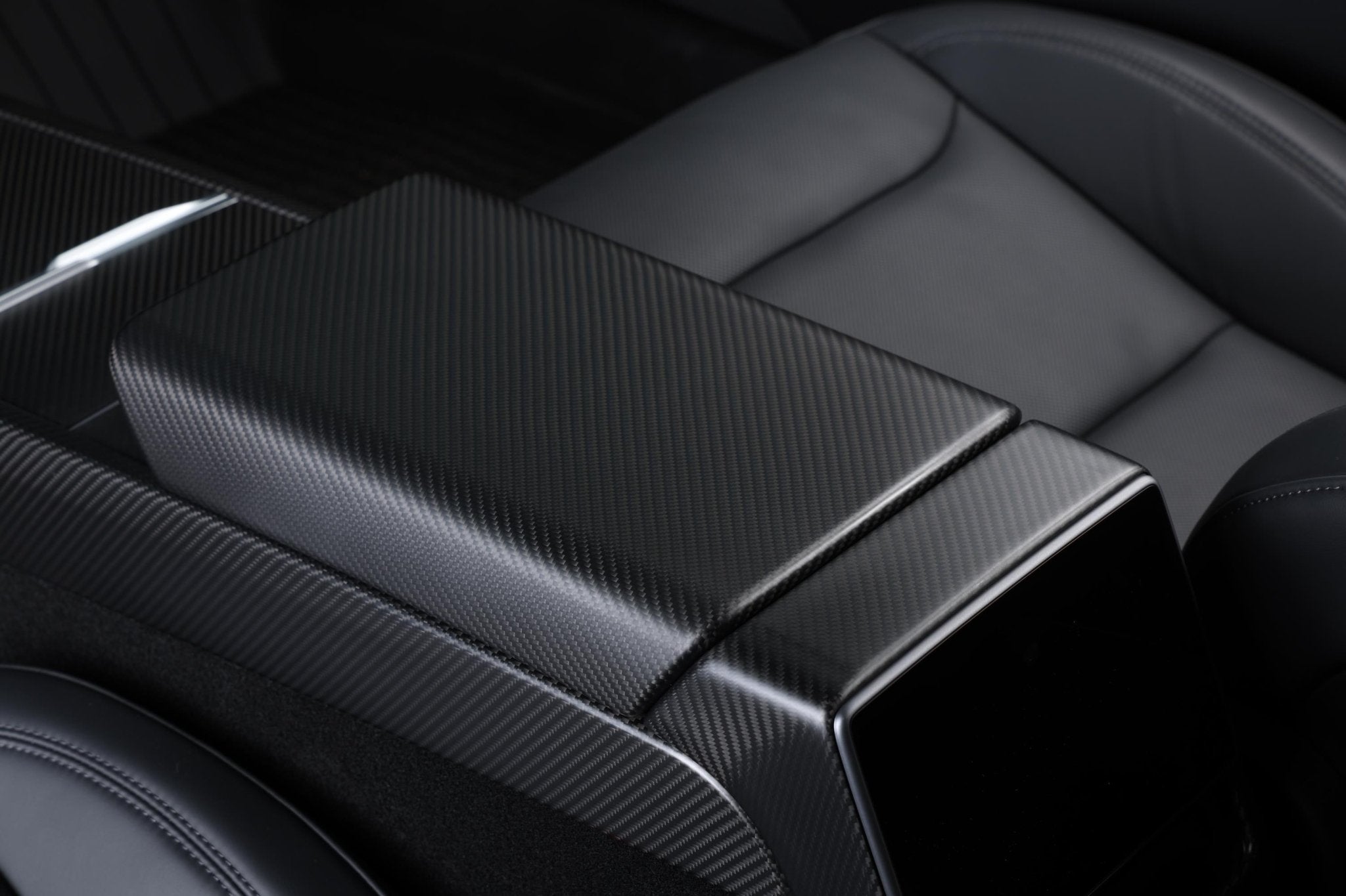 Dry Carbon Fiber Armrest Cover for Tesla Model 3 Highland (Matte)