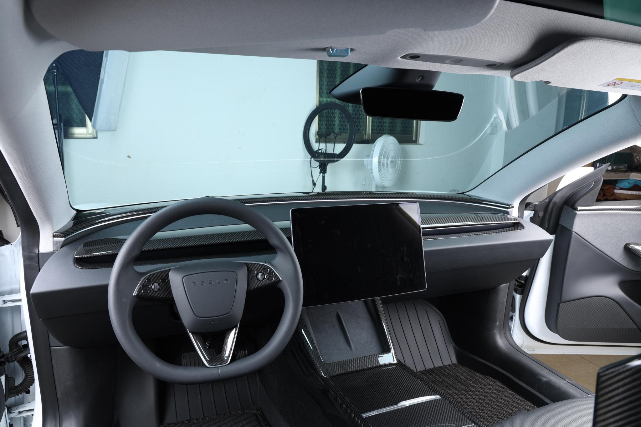 Dry Carbon Fiber Dash Cover Replacement for Tesla Model 3 Highland (Matte) - Fusion Motorsports USA