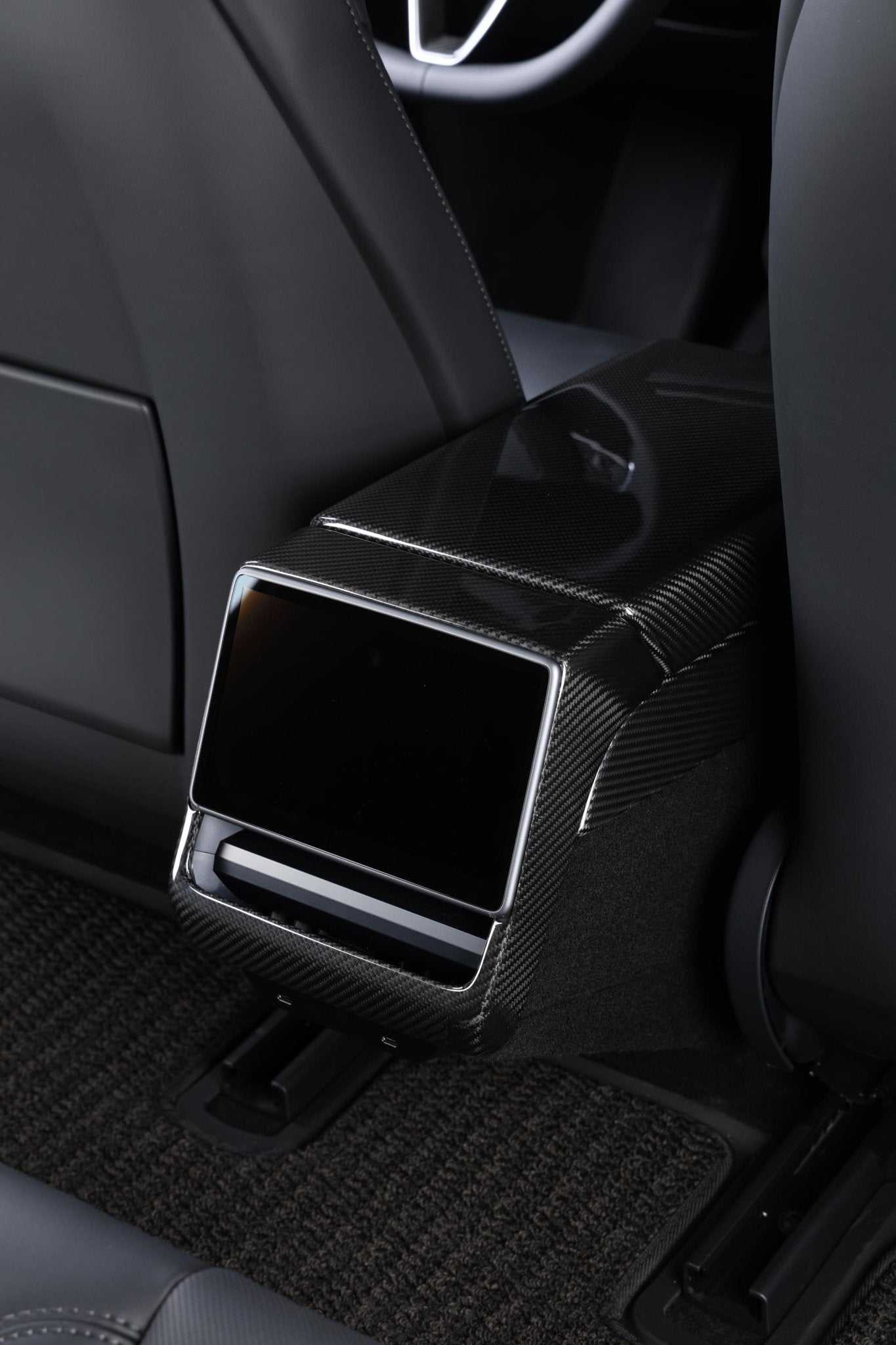 Dry Carbon Fiber Rear Display Frame for Tesla Highland Model 3 (Gloss) - Fusion Motorsports USA